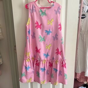 Lola + The Boys Pink Balloon Animal Print Kids Dress